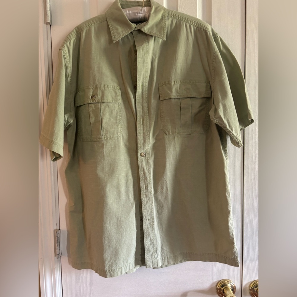 Magellan Outdoors Light Olive Short Sleeve Button Shirt
